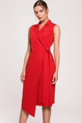 Sukienka marynarka na lato bez rękawów żakietowa czerwona