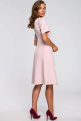 Sukienka elegancka trapezowa różowa wizytowa