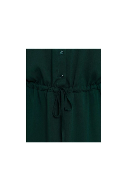 Sukienka koszulowa szmizjerka z wiązaniem butelkowa zieleń