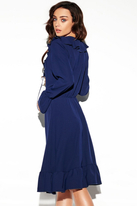 Sukienka rozkloszowana z falbanami w stylu boho granatowa