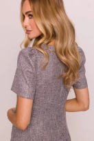 Elegancka sukienka trapezowa mini szara