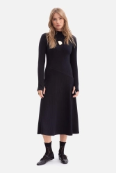 Bawełniana sukienka dzianinowa rozkloszowana czarna