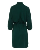 Sukienka koszulowa szmizjerka z wiązaniem w talii butelkowa zieleń