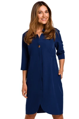 Sukienka marynarka elegancka żakietowa asymetryczna granat