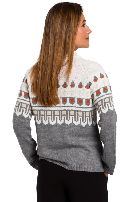 Sweter norweski szary damski