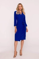 Elegancka sukienka ołówkowa kopertowa z wiązaniem chabrowa