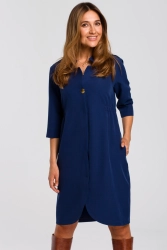 Sukienka marynarka elegancka żakietowa asymetryczna granat