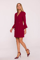 Elegancka sukienka trapezowa mini bordowa