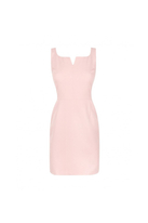 Klasyczna ołówkowa sukienka mini na ramiączkach różowa