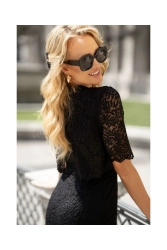 Sukienka koronkowa czarna elegancka ołówkowa dwuczęściowa