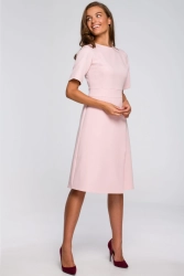 Sukienka elegancka trapezowa różowa wizytowa