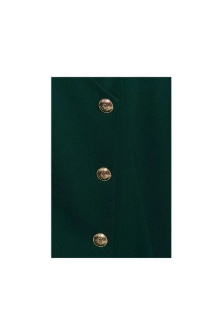 Elegancka sukienka żakietowa z dekoltem V i guzikami zielona