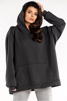 Bluza oversize z kapturem bawełniana grafit