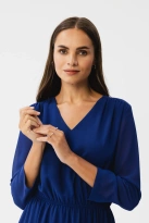 Elegancka zwiewna sukienka szyfonowa wizytowa chaber