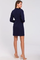 Sukienka elegancka kopertowa asymetryczna mini granatowa