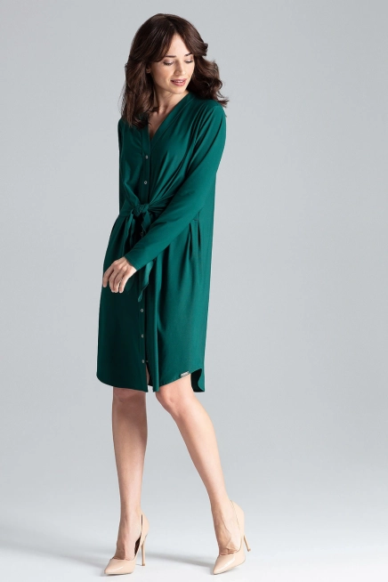 Sukienka koszulowa szmizjerka z wiązaniem w pasie