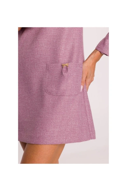 Elegancka sukienka tweedowa trapezowa mini różowa