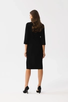 Elegancka sukienka ołówkowa z rozcięciem czarna