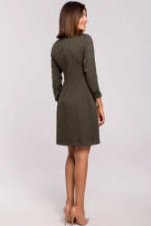 Elegancka sukienka marynarka biznesowa do pracy khaki