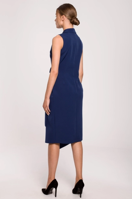 Sukienka marynarka na lato bez rękawów żakietowa granat