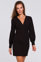 Elegancka sukienka mini z głębokim dekoltem V czarna