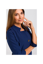 Sukienka marynarka elegancka żakietowa asymetryczna midi granatowa