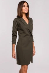 Elegancka sukienka marynarka biznesowa do pracy khaki