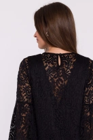 Wieczorowa sukienka koronkowa trapezowa w kolorze czarnym