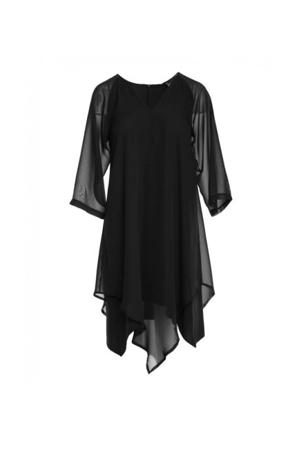 Sukienka wieczorowa oversize szyfonowa asymetryczna boho czarna