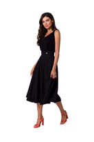 Rozkloszowana spódnica z wysokim stanem i kieszeniami czarna