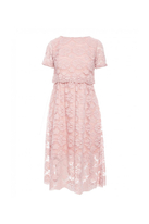 Sukienka na wesele koronkowa lekko rozkloszowana pudrowy róż