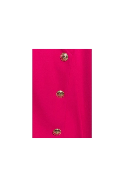 Elegancka sukienka żakietowa z dekoltem V i guzikami róż