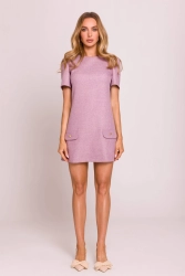 Elegancka sukienka trapezowa mini wrzos