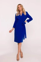 Elegancka sukienka ołówkowa kopertowa z wiązaniem chabrowa