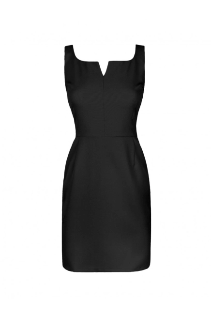 Klasyczna ołówkowa sukienka mini na ramiączkach czarna
