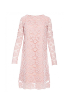 Sukienka na wesele koronkowa trapezowa midi pudrowy róż