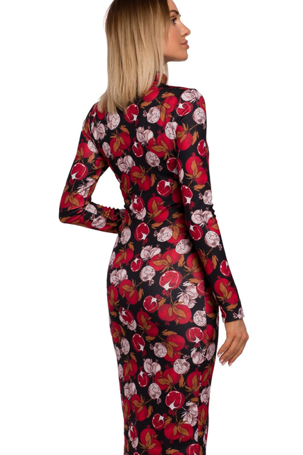 Sukienka dzianinowa midi dopasowana tuba czerwona