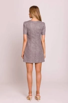 Elegancka sukienka trapezowa mini szara