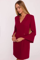 Elegancka sukienka trapezowa mini bordowa