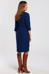 Sukienka marynarka elegancka żakietowa asymetryczna granat