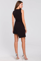 Sukienka na imprezę dopasowana asymetryczna mini czarna