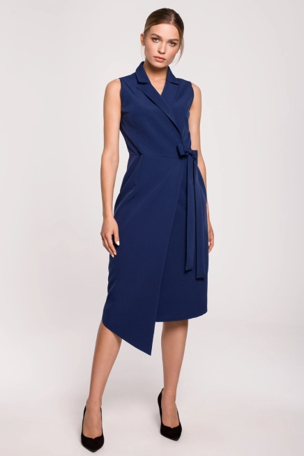 Sukienka marynarka na lato bez rękawów żakietowa granat