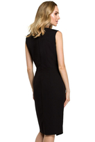 Sukienka elegancka ołówkowa do pracy kopertowy dekolt czarna