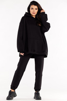 Bluza oversize z kapturem bawełniana czarna