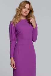 Elegancka ołówkowa sukienka z odkrytymi plecami fuksja
