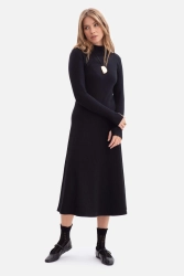 Bawełniana sukienka dzianinowa rozkloszowana czarna