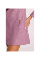 Elegancka sukienka tweedowa trapezowa mini różowa