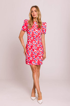 Elegancka sukienka trapezowa mini czerwona