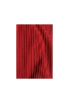 Sukienka dzianinowa midi z golfem dopasowana ceglasta tuba 