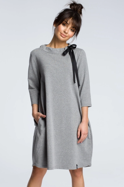 Sukienka sportowa bombka oversize bawełniana szara